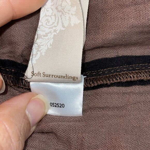 Soft Surroundings Sleeveless Maxi Midi Dress Size 1X Buttons Brown 100% Cotton - Picture 10 of 10